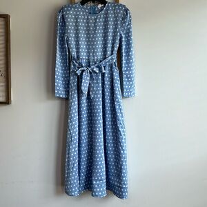 Blue/white polkadot dress